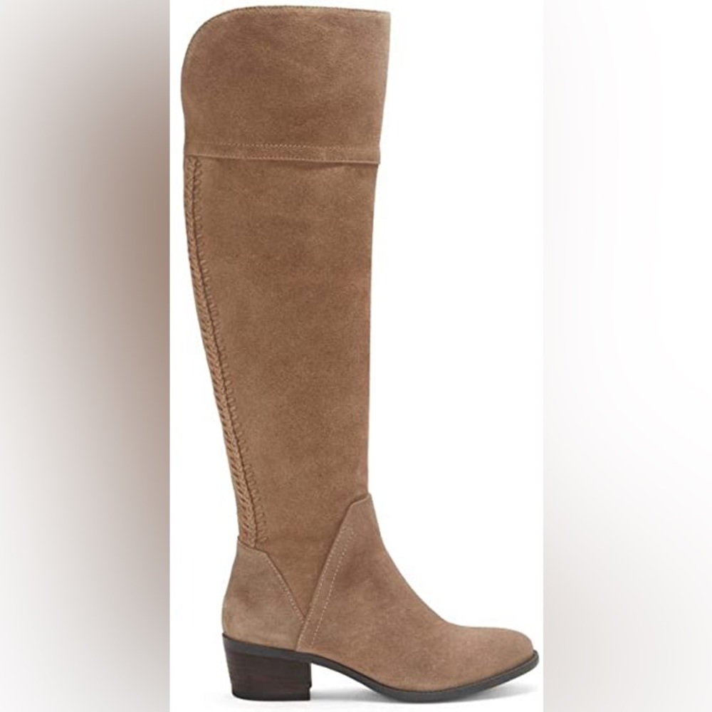 Vince Camuto Tan Beige Suede Leather Bendra Tuscan Over the Knee Boot size 9